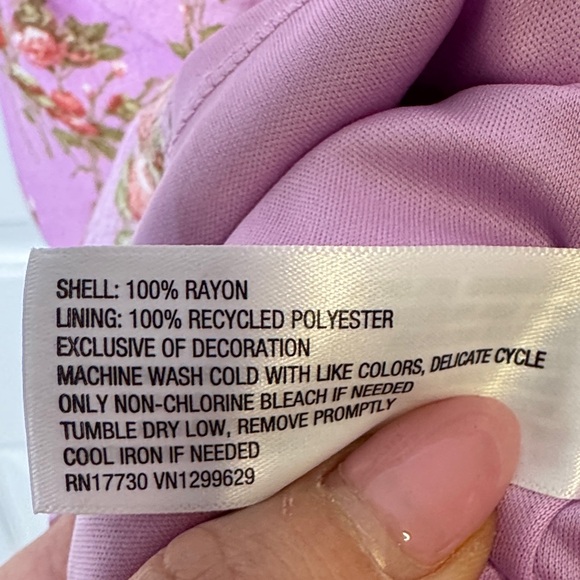 Wild Fable Pink Floral Tie Strap Mini Dress XS Cottagecore NWT - Picture 6 of 6